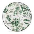 Assiettes Plates en Porcelaine 27 cm Motif Floral Vert – Lot de 6 – Passe au Lave-vaisselle et Micro-ondes